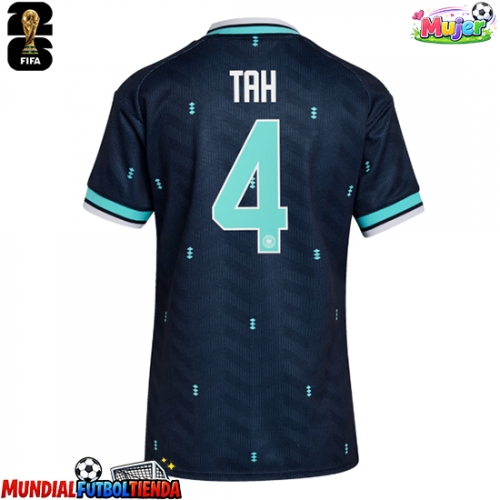 Camiseta Alemania Jonathan Tah #4 Segunda Equipación Replica Mundial 2026 para mujer mangas cortas